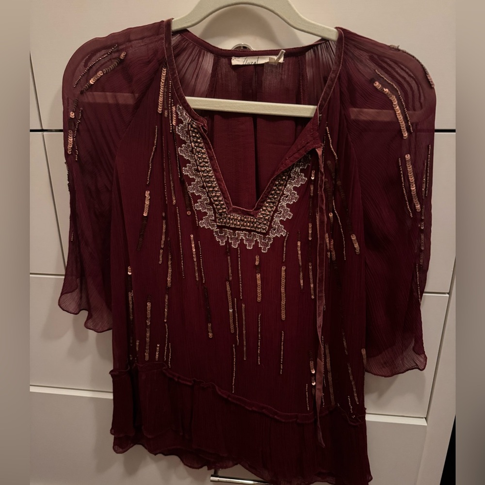 Anthropologie floreat canals keyhole blouse